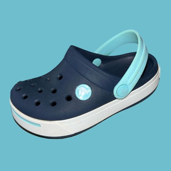 Toddler Crocs Crocband Clog Navy Light Blue Size 8 9 - Picture 1 of 5
